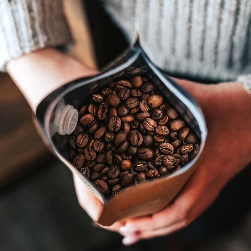 REMTAP Coffee Bags with Valve(50pcs,16 oz) Brown High Barrier Aluminumed Foil Flat Bottom Standing Coffee Beans Storage Bags,Reusable Heat Sealable Side Zipper Pouches for Home or Store - Image 4